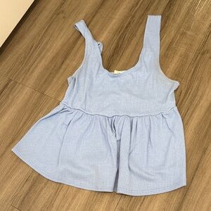 Olivia Rae Light Blue Ribbed Knit Top